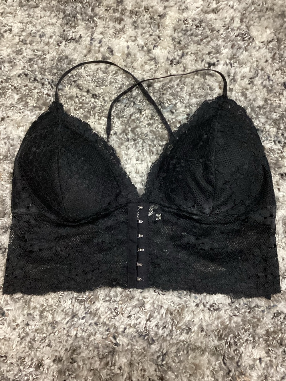 Bozzolo Black Lace Longline Bralette